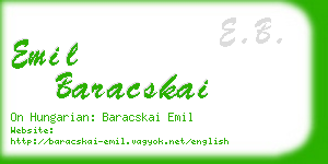 emil baracskai business card